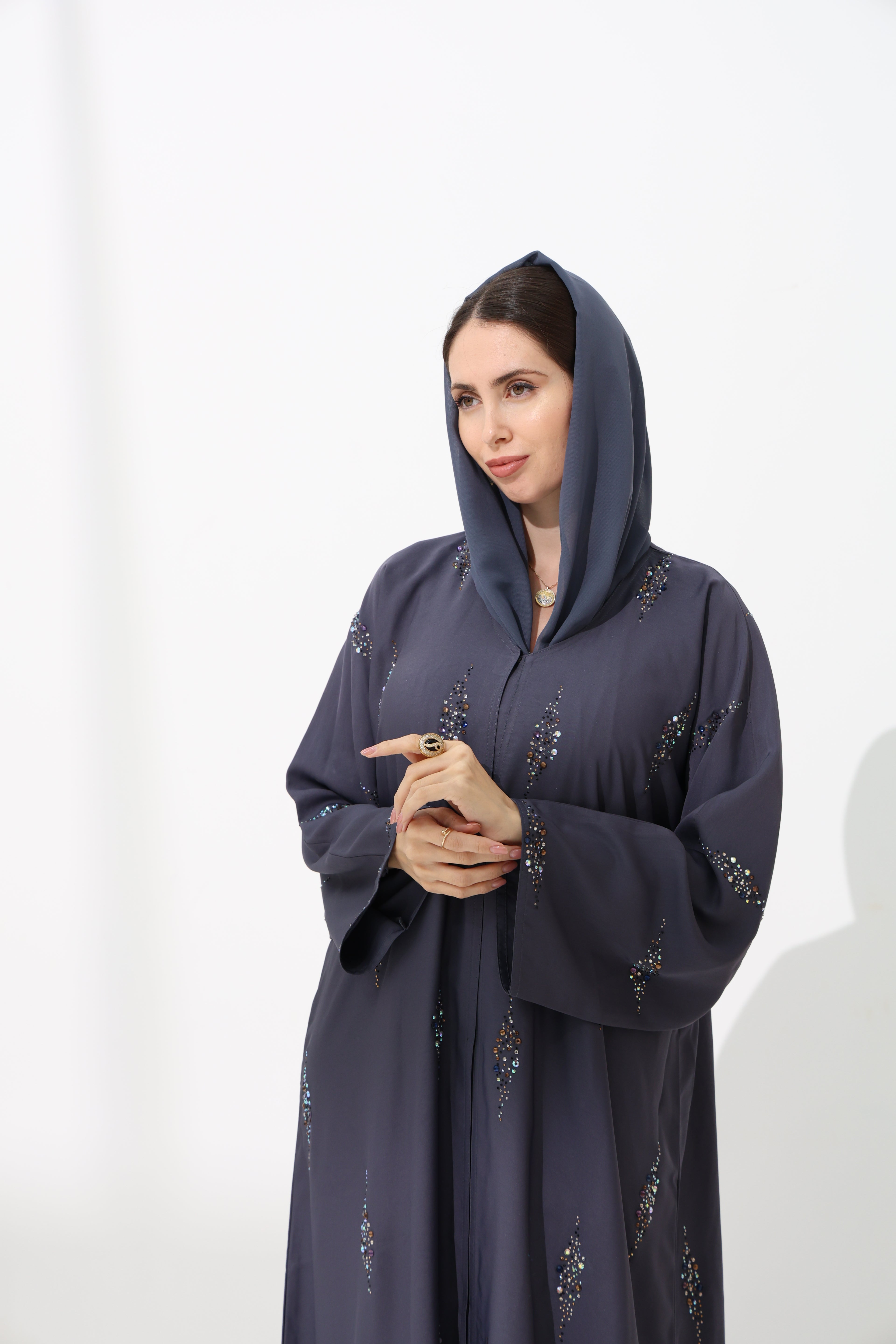 Nashwa Dark Grey Abaya