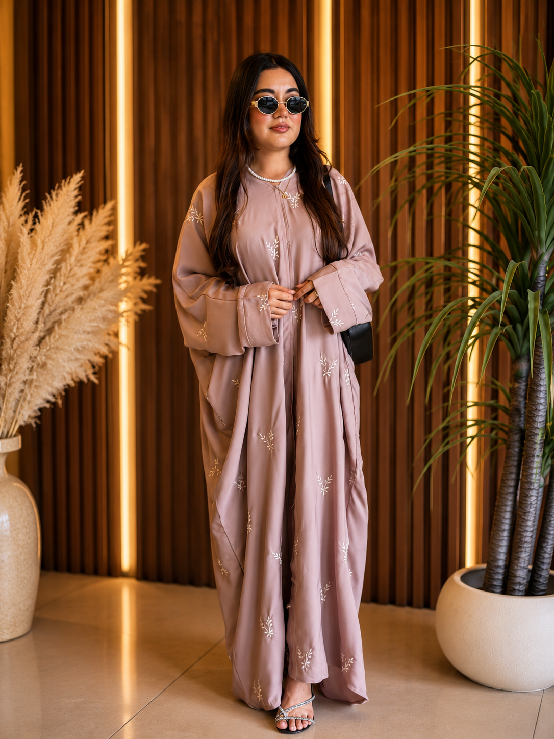 Yasmeen Dusty Rose Farasha Abaya
