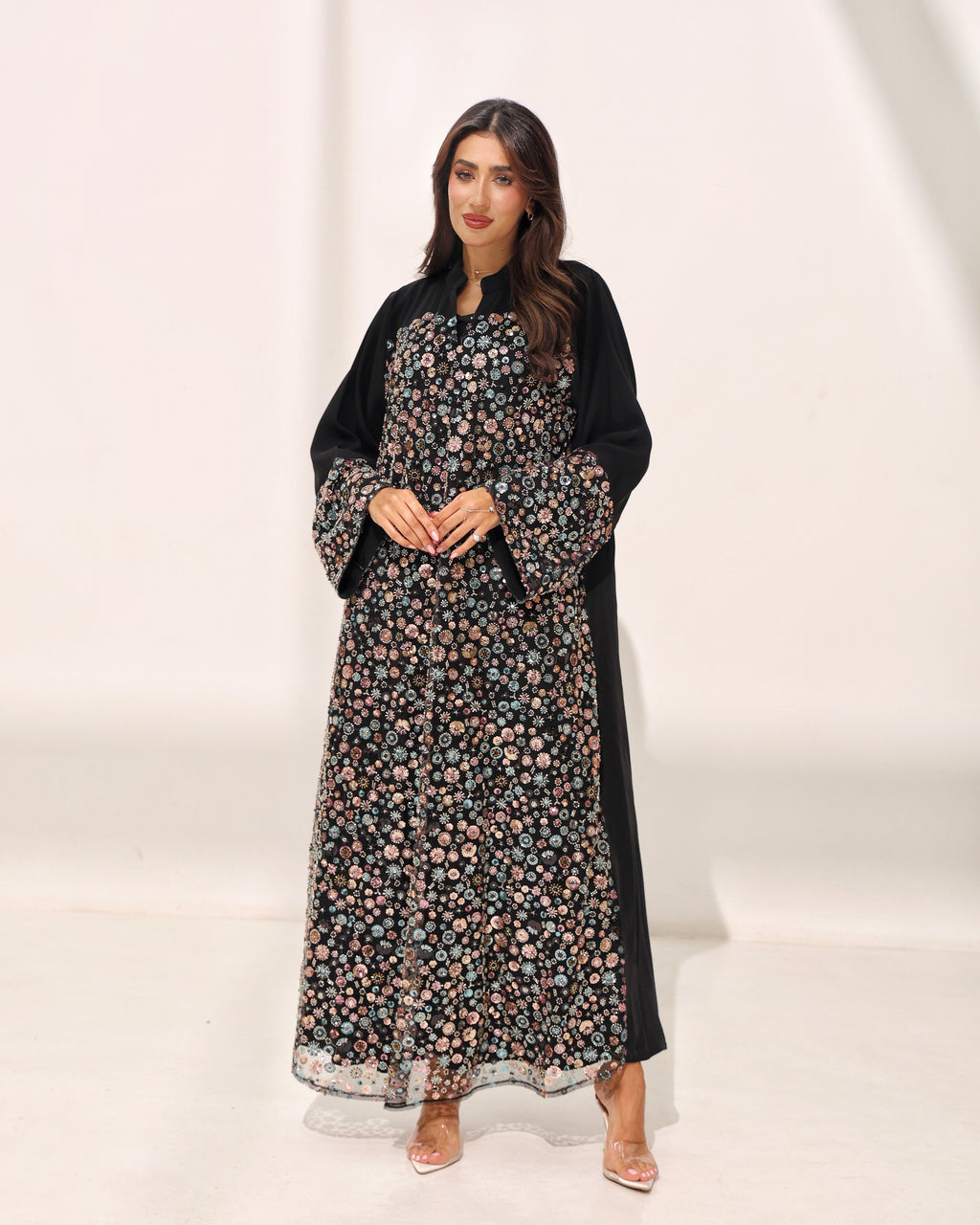 Zareen Luxe -Midnight Bloom Luxury Dress