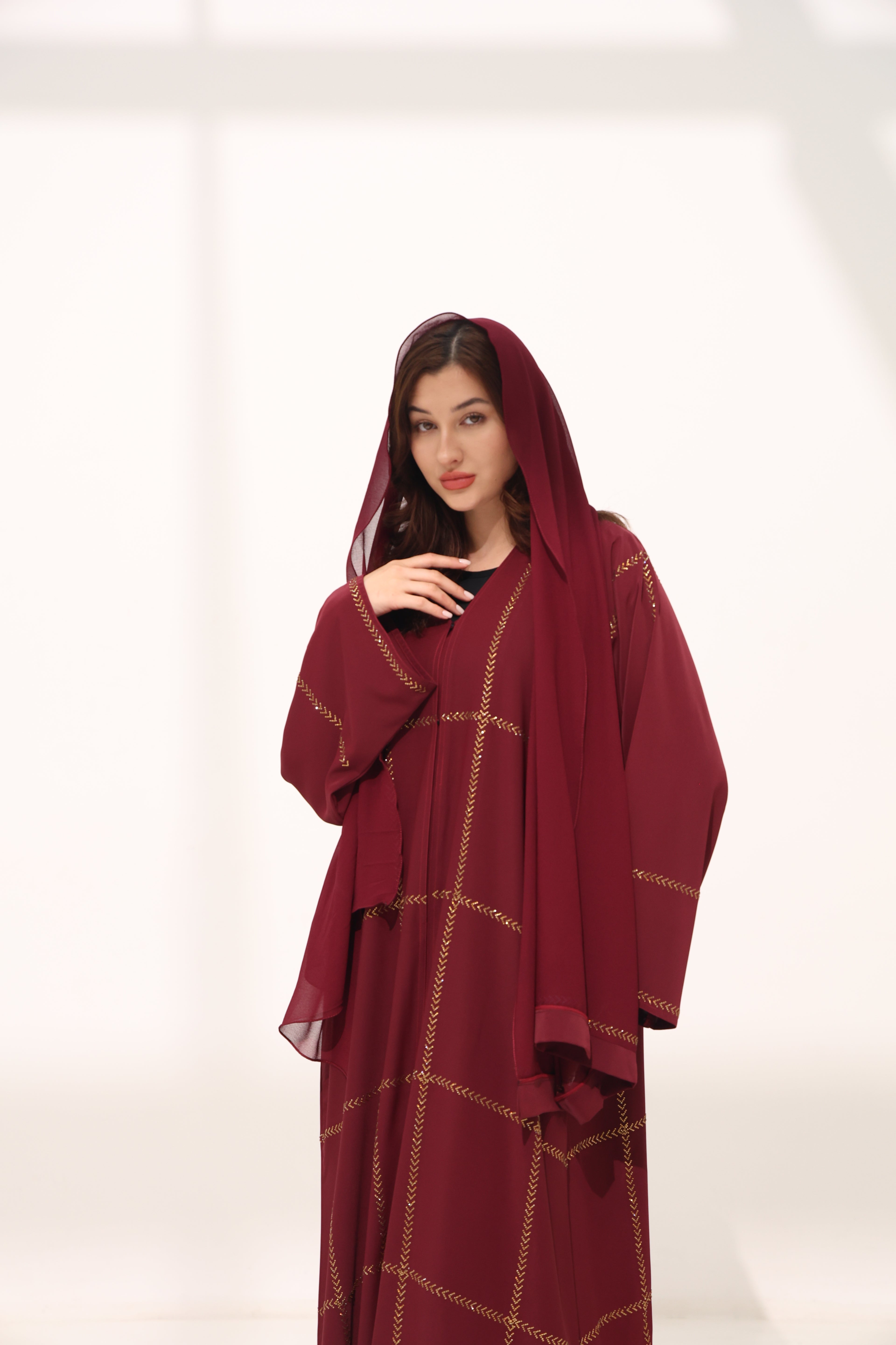Arzoo Maroon Abaya