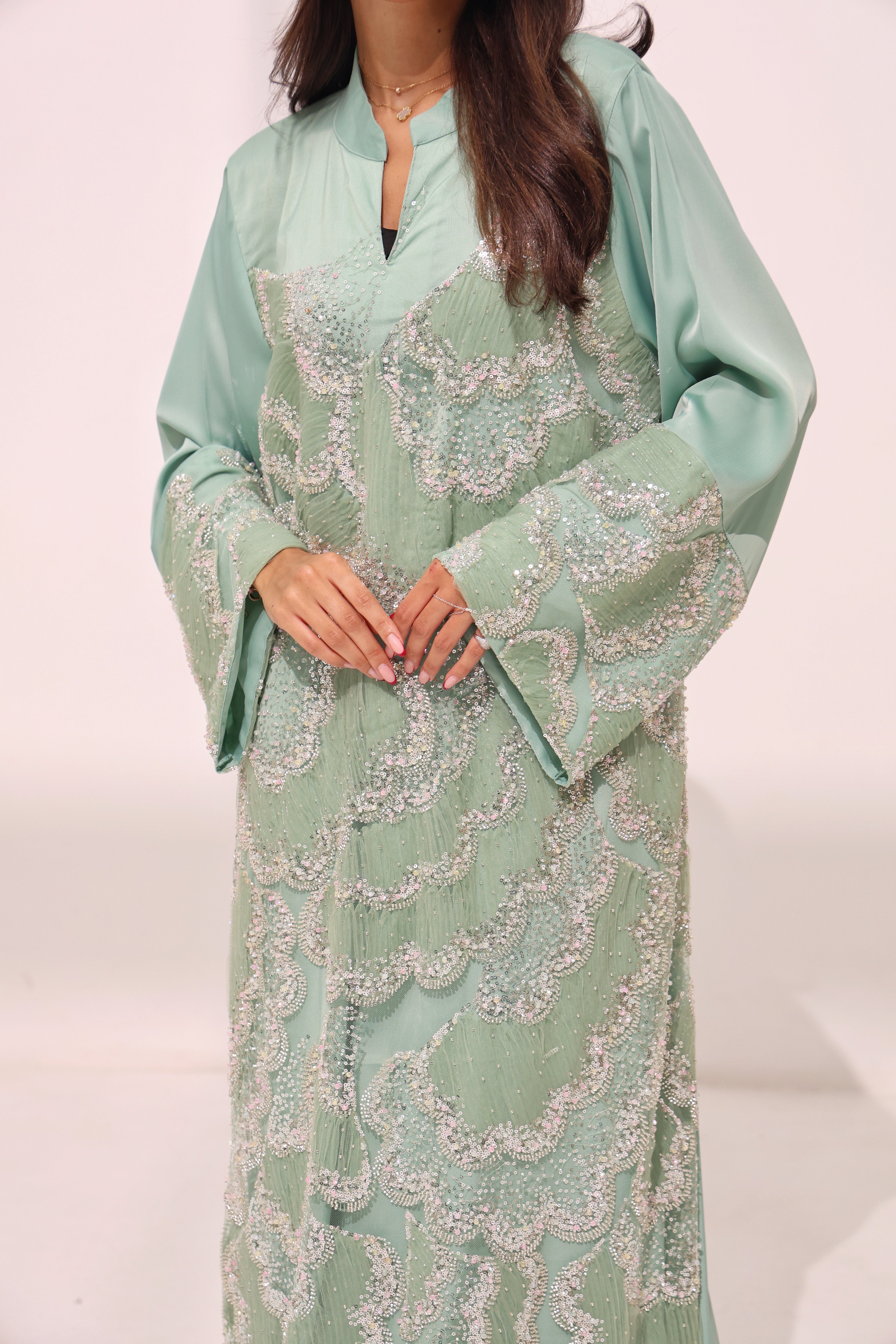 Zareen Luxe - Jade Reverie Luxury Dress