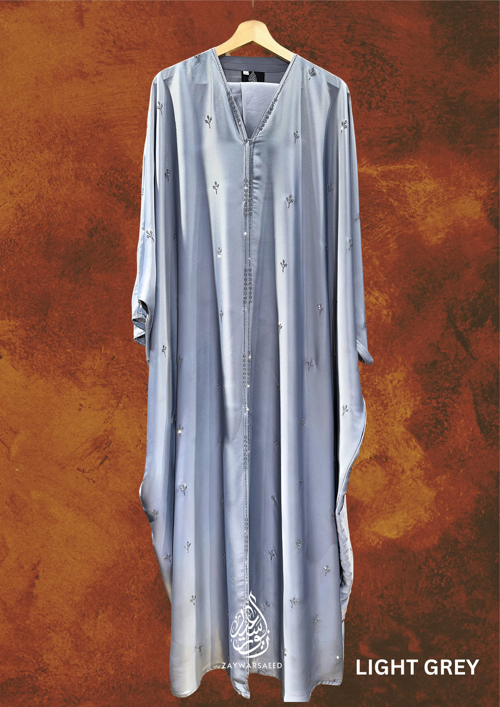 Luna Light Grey Farasha Abaya