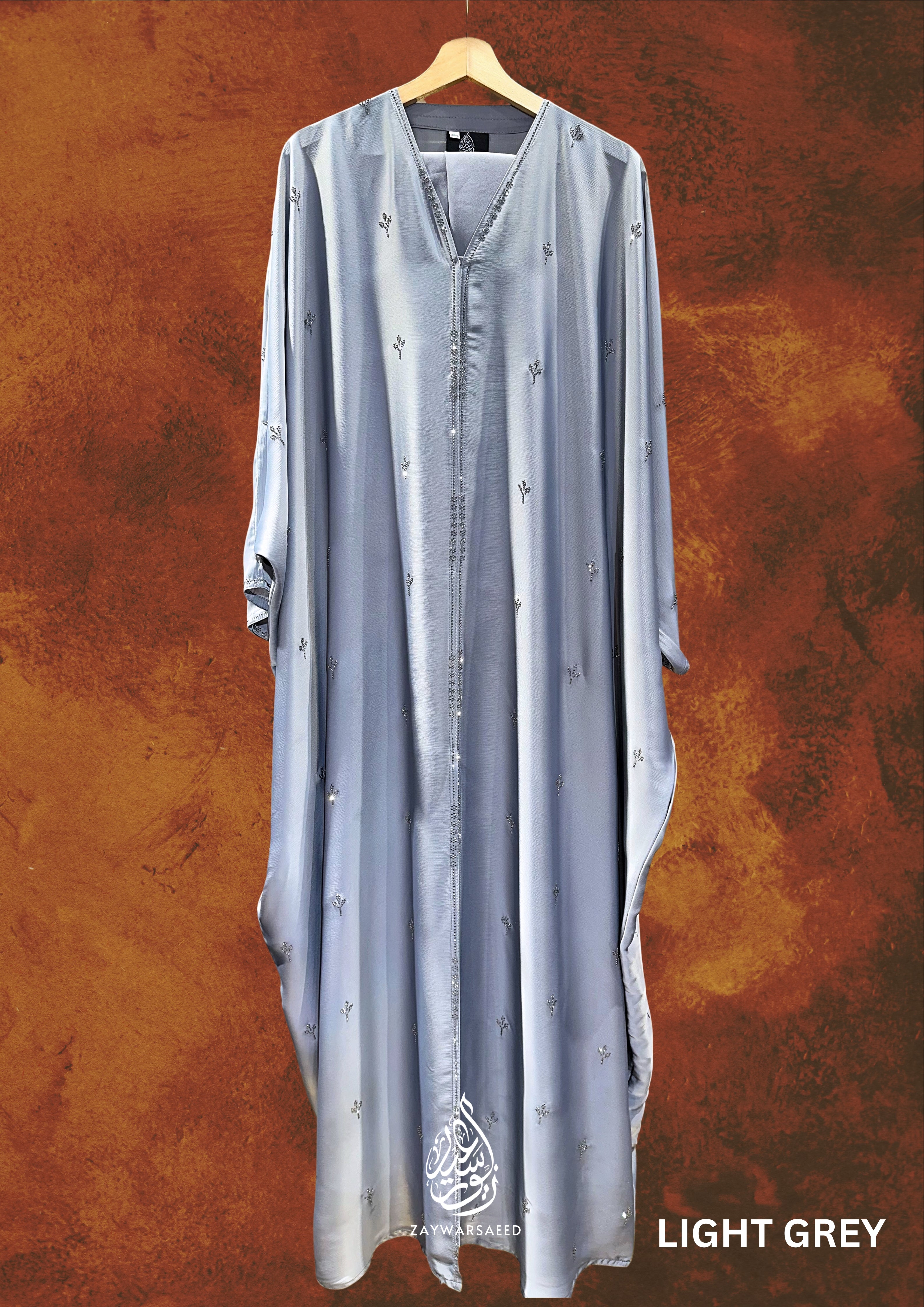 Luna Light Grey Farasha Abaya