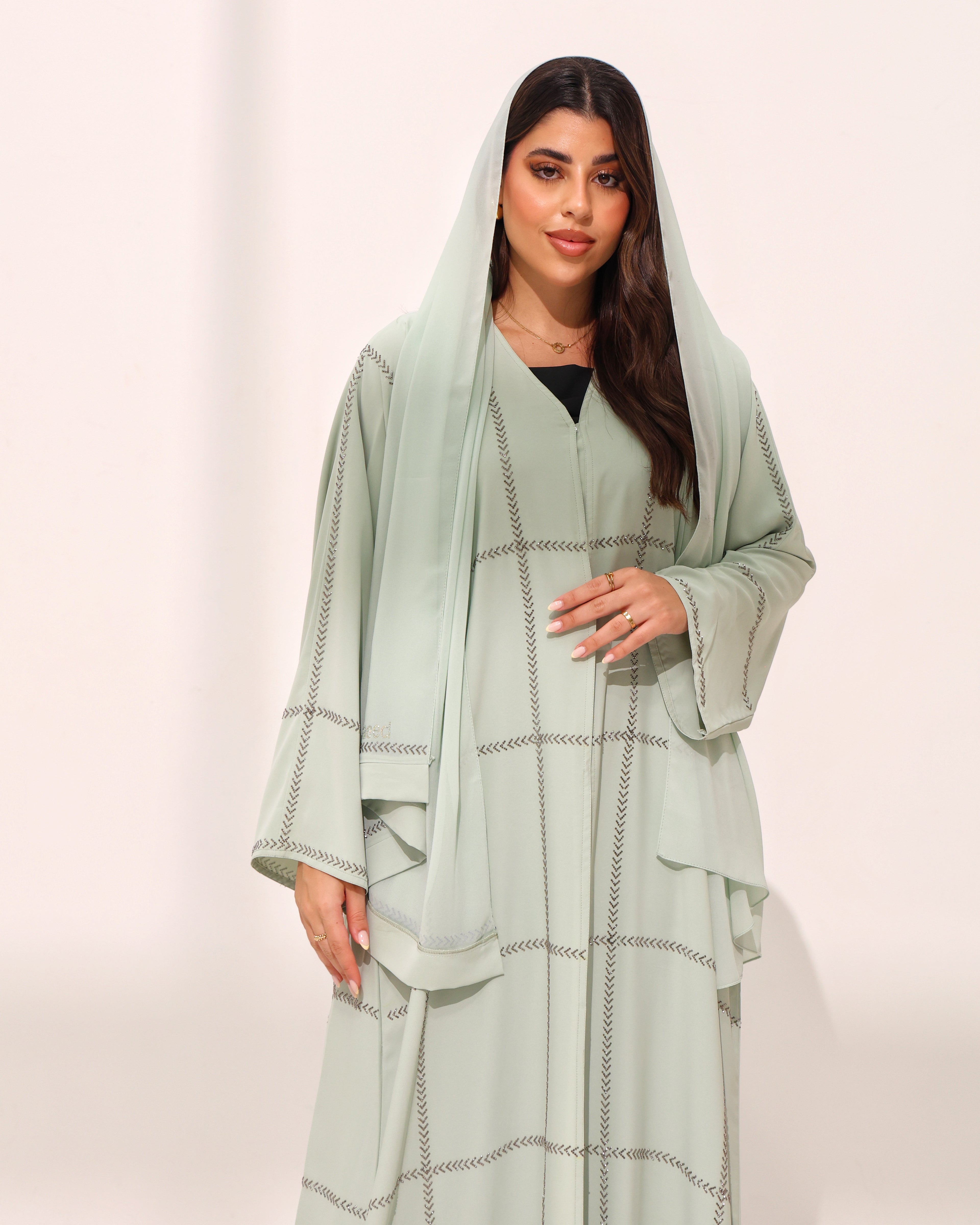 Arzoo Pastel Mint Abaya