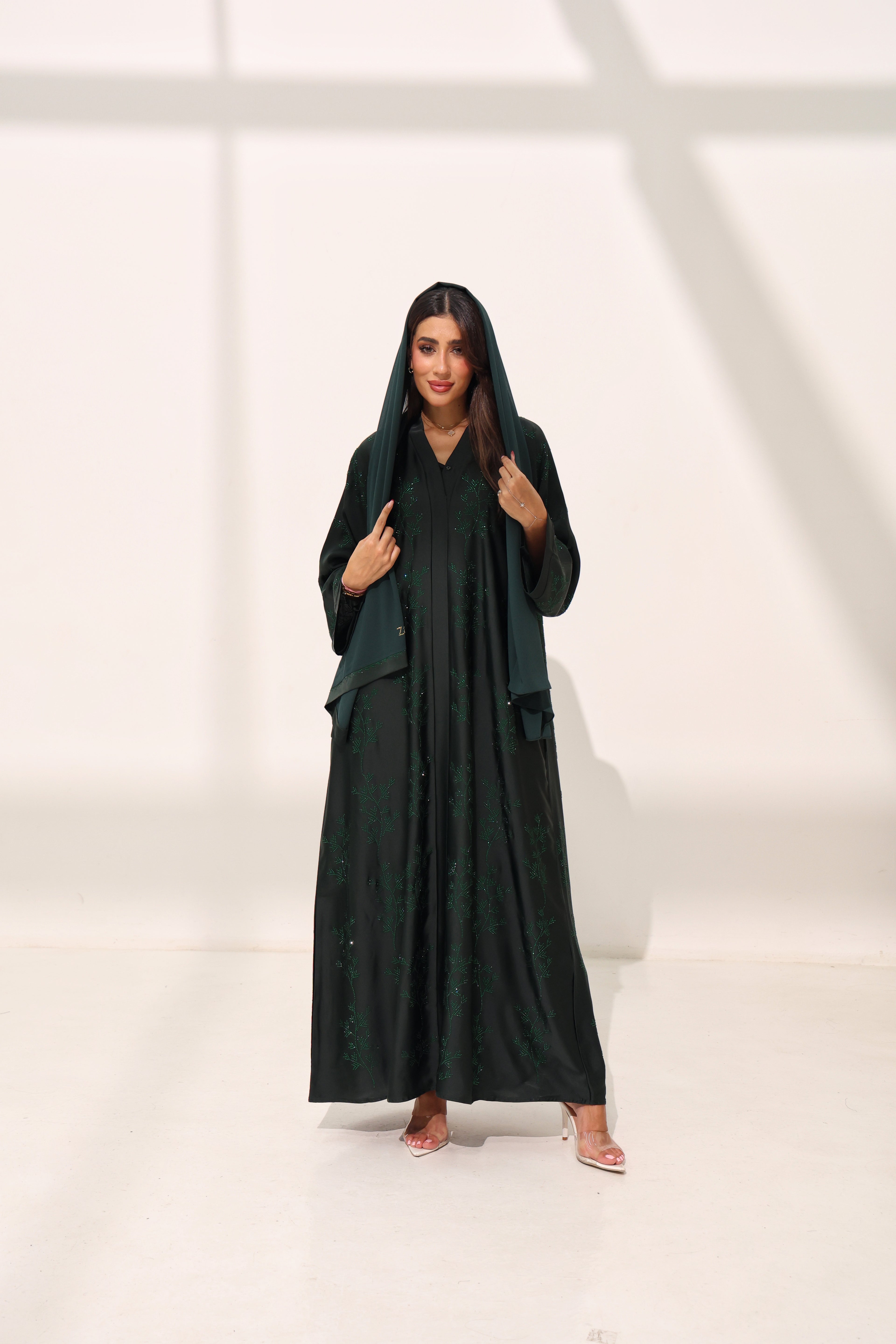 Mehreen Dark Forest Green Abaya