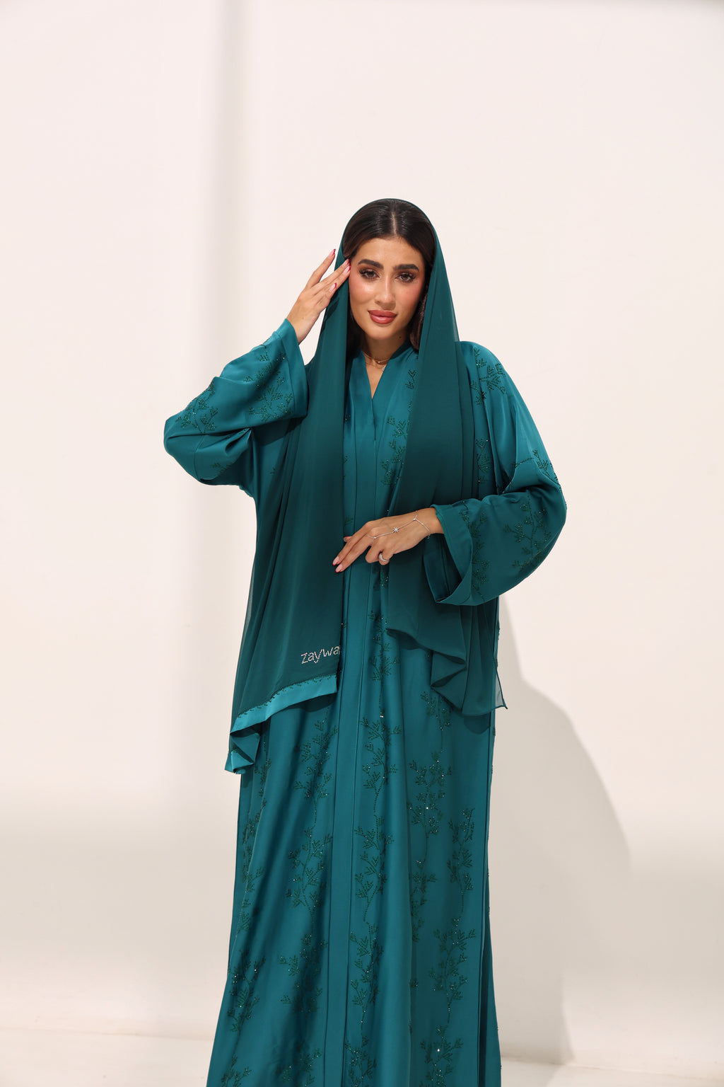 Mehreen Deep Teal Abaya