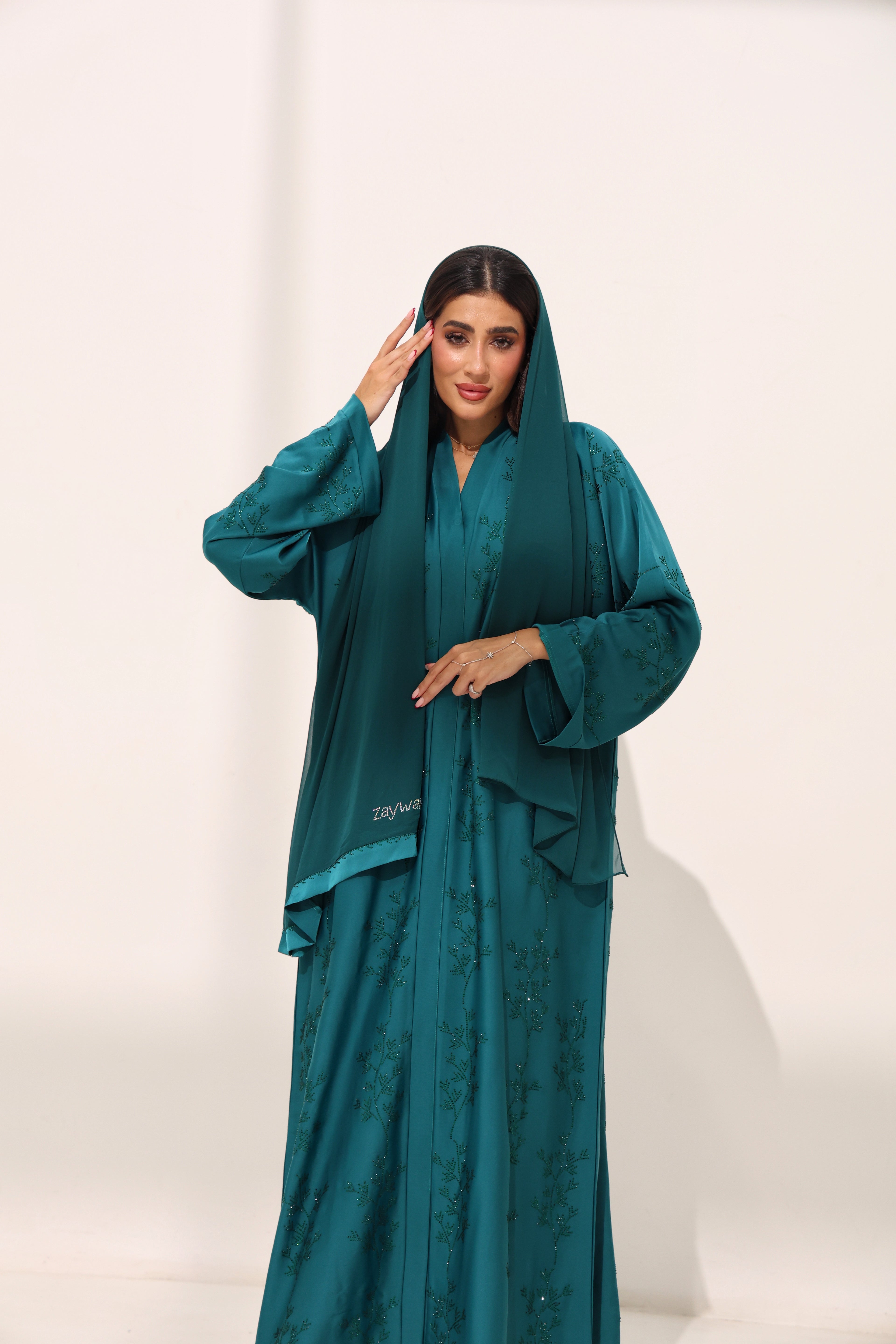Mehreen Deep Teal Abaya