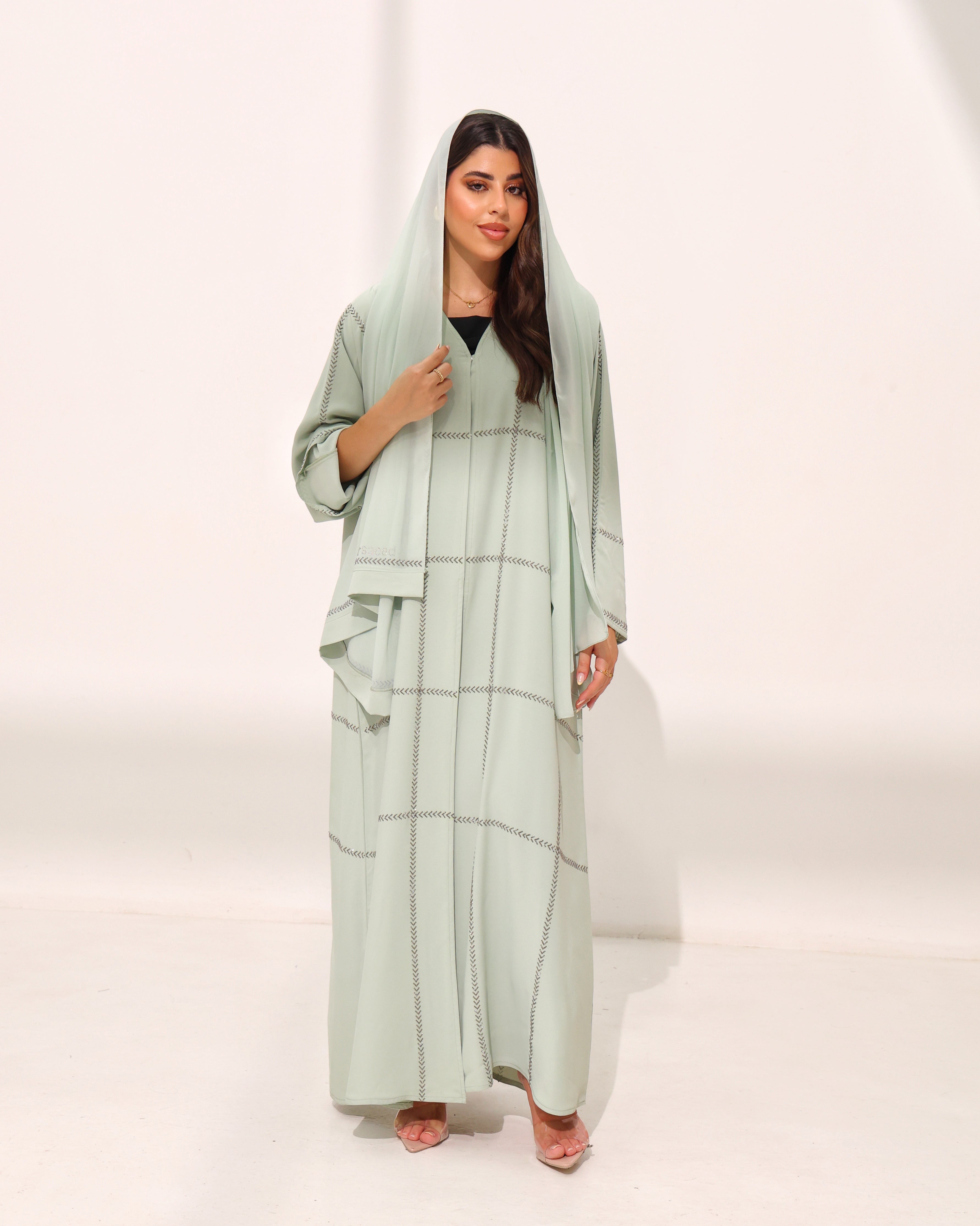 Arzoo Pastel Mint Abaya