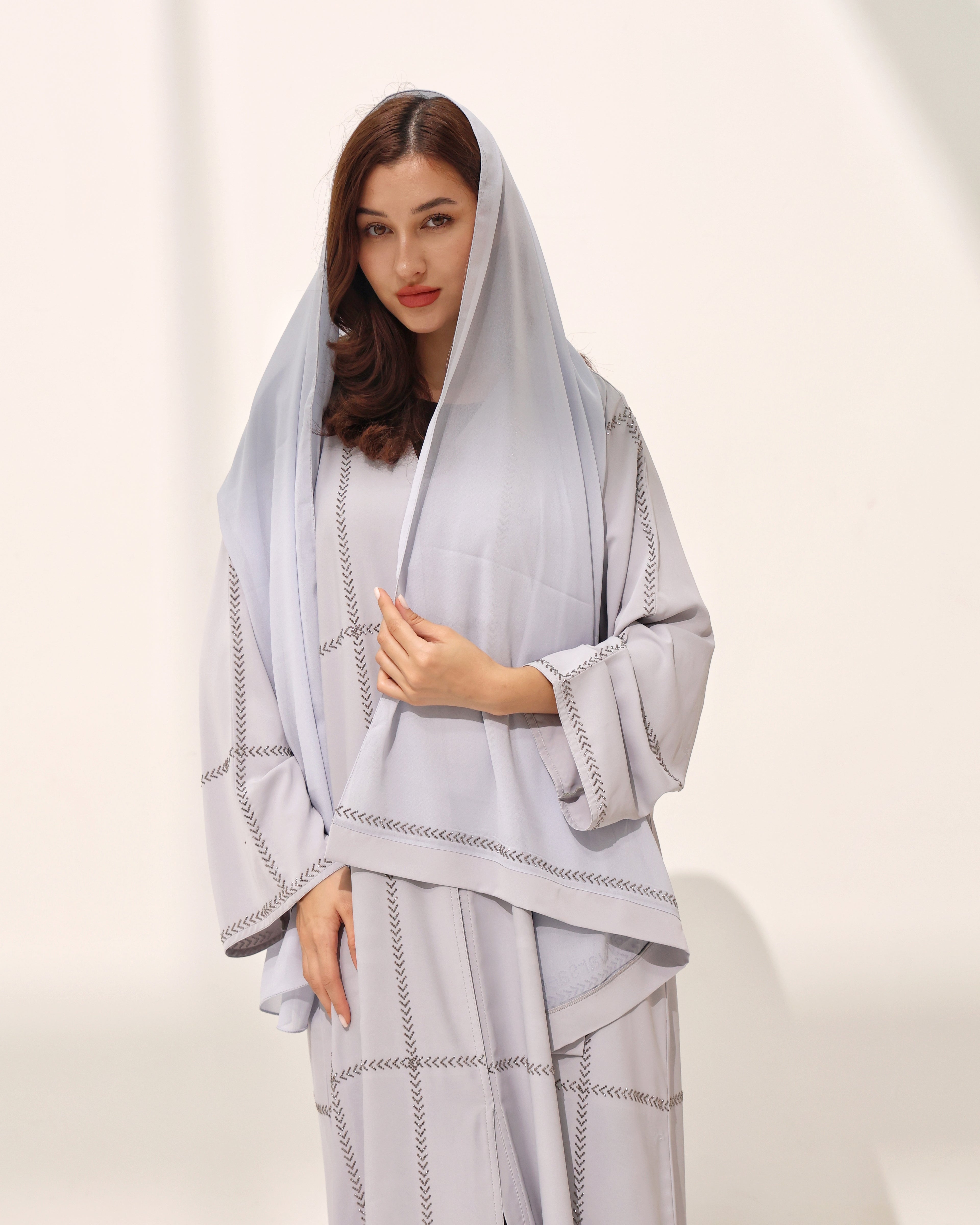 Arzoo Icy Grey Abaya