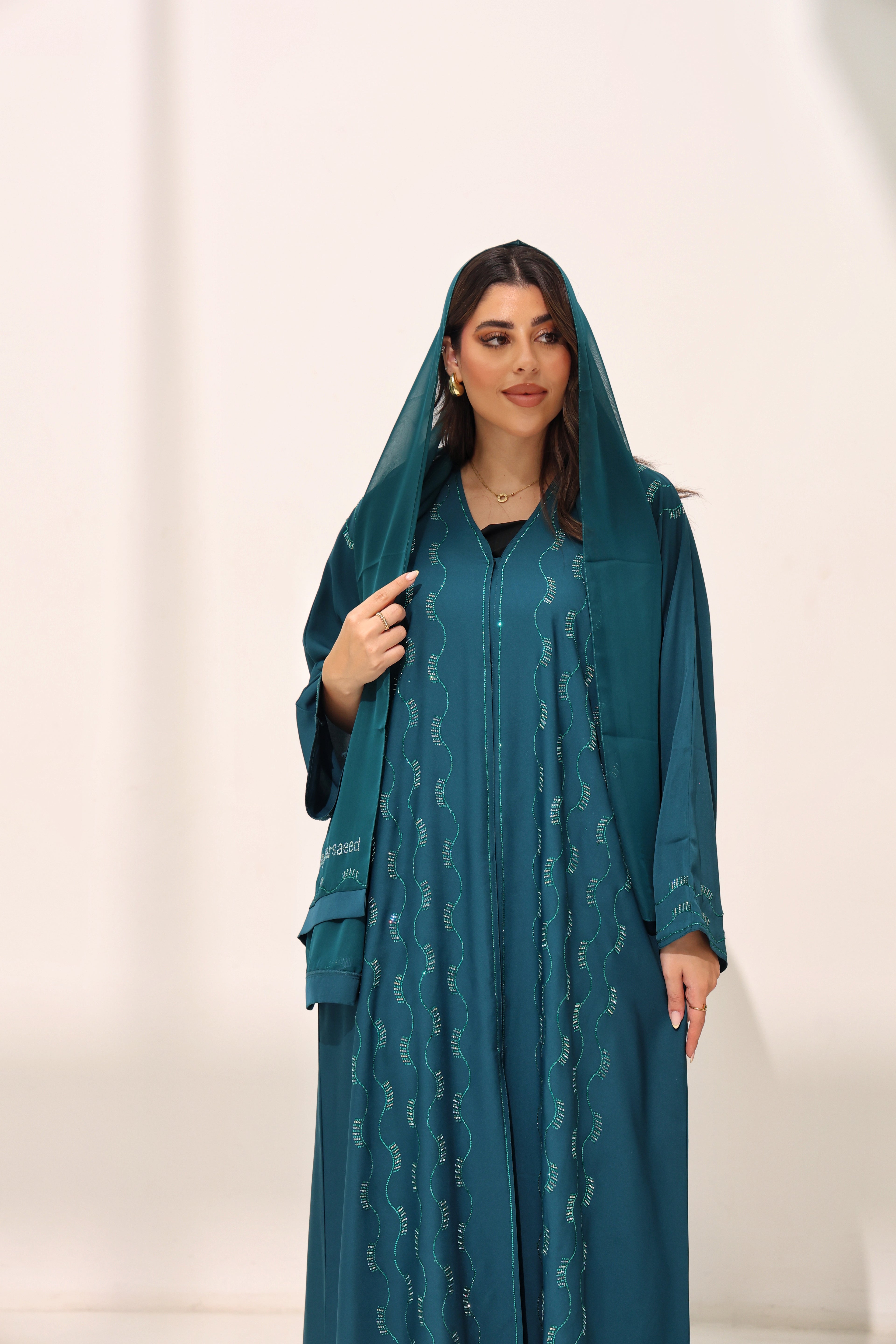 Safa Deep Teal Abaya