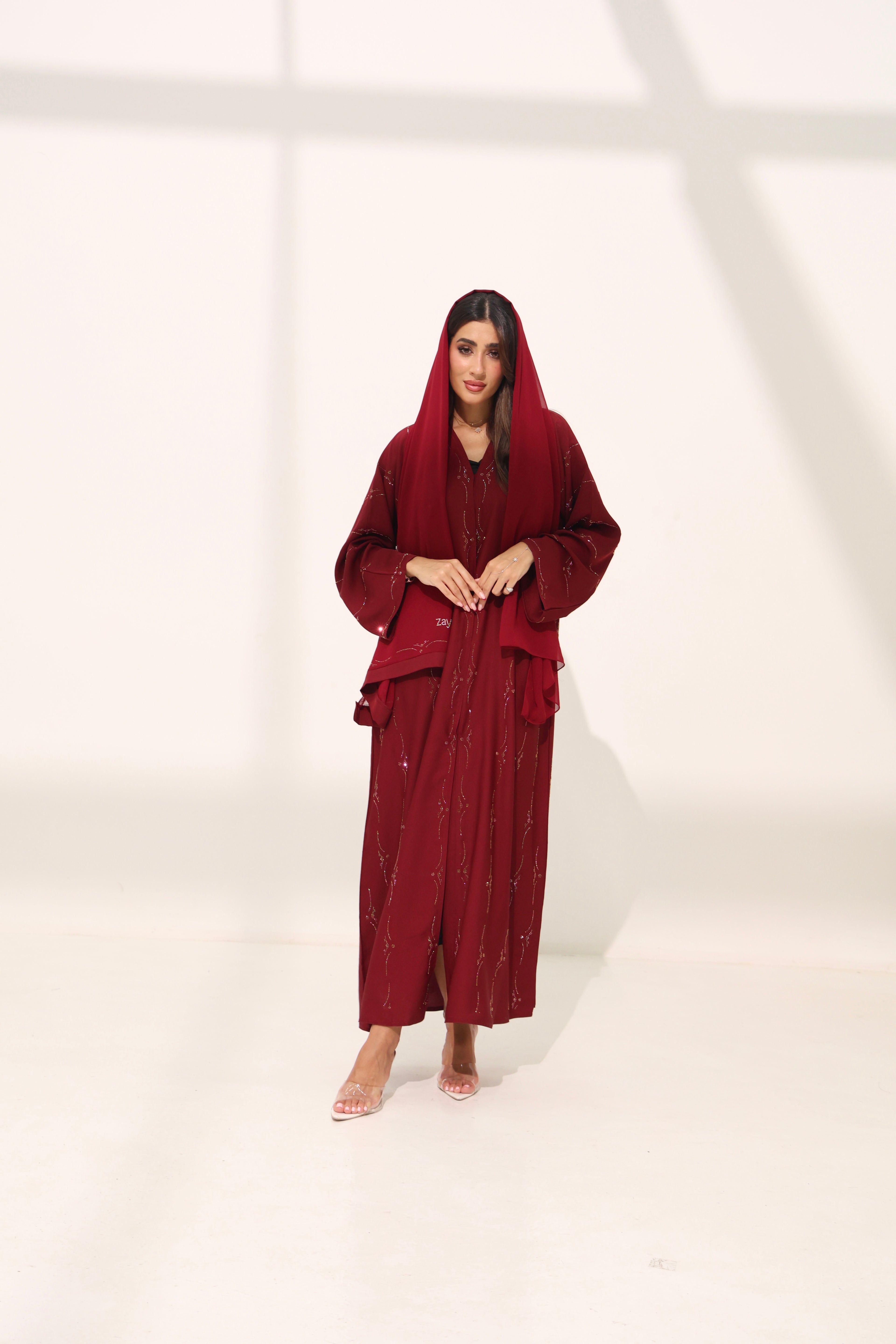 Jameela Maroon Abaya