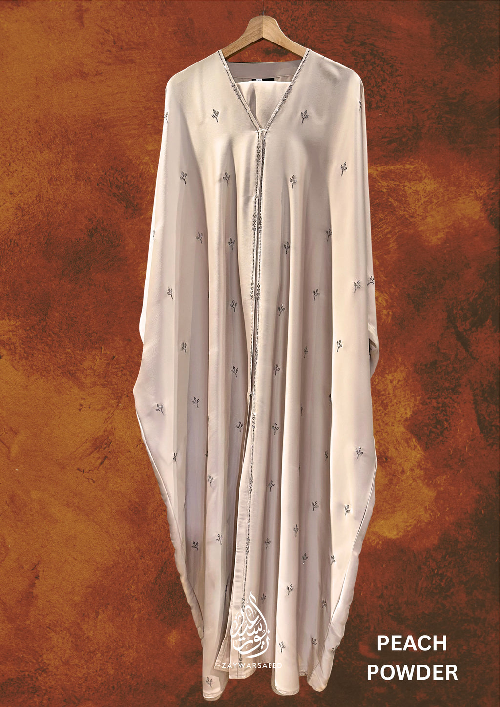 Luna Peach Powder Farasha Abaya