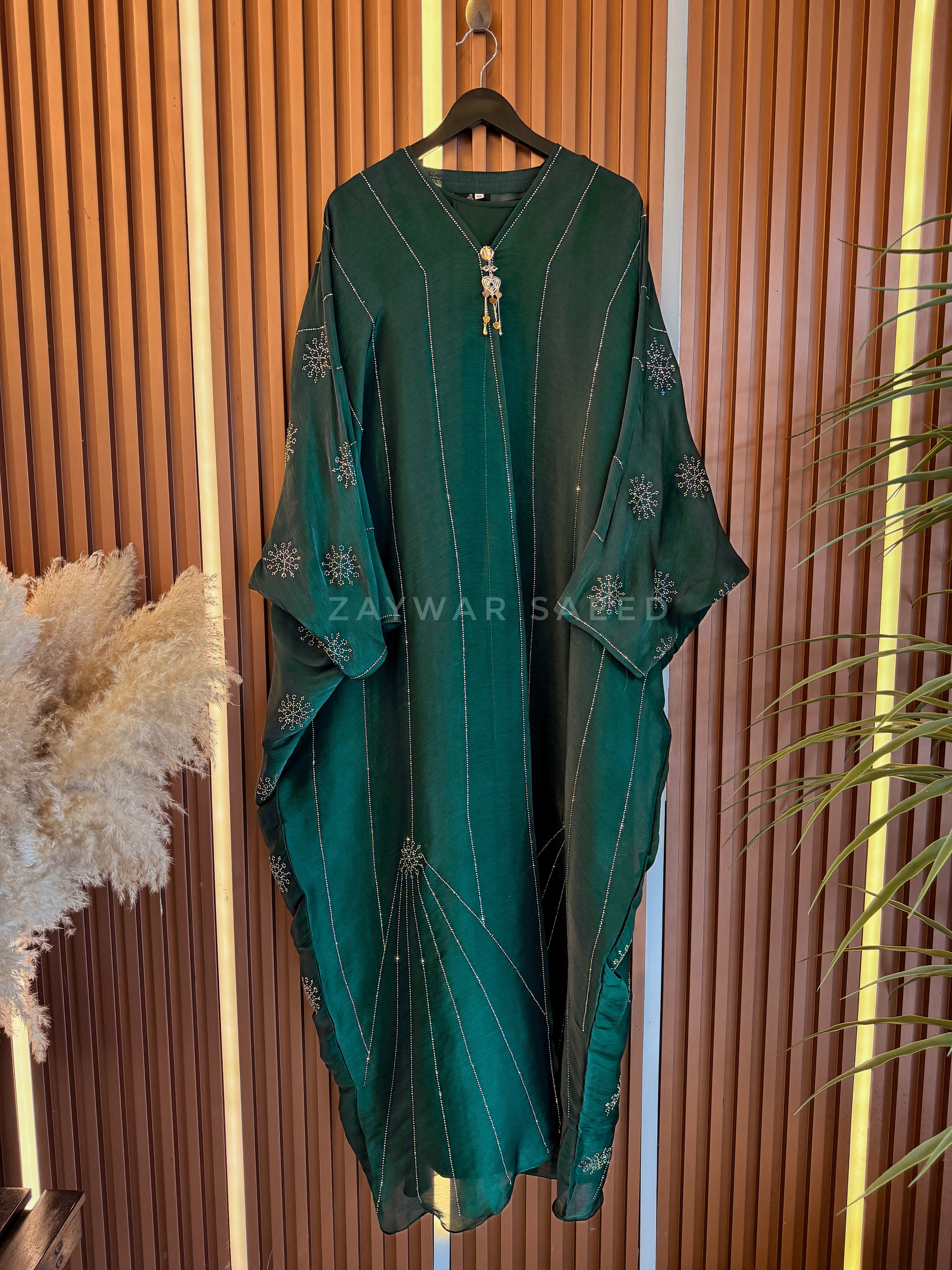 ZARIYA EMERALD GREEN CARDIGAN ABAYA