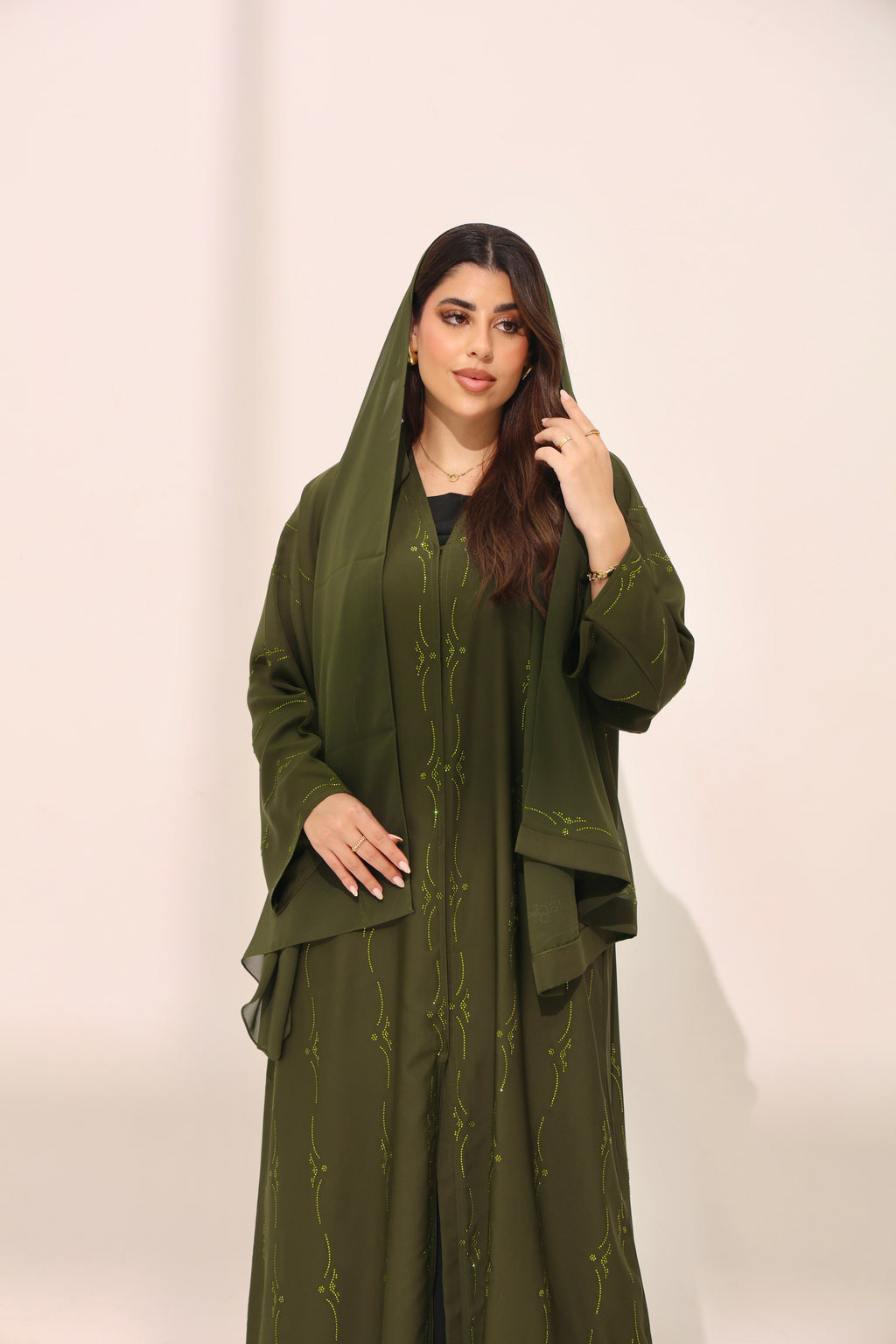 Jameela Olive Green Abaya