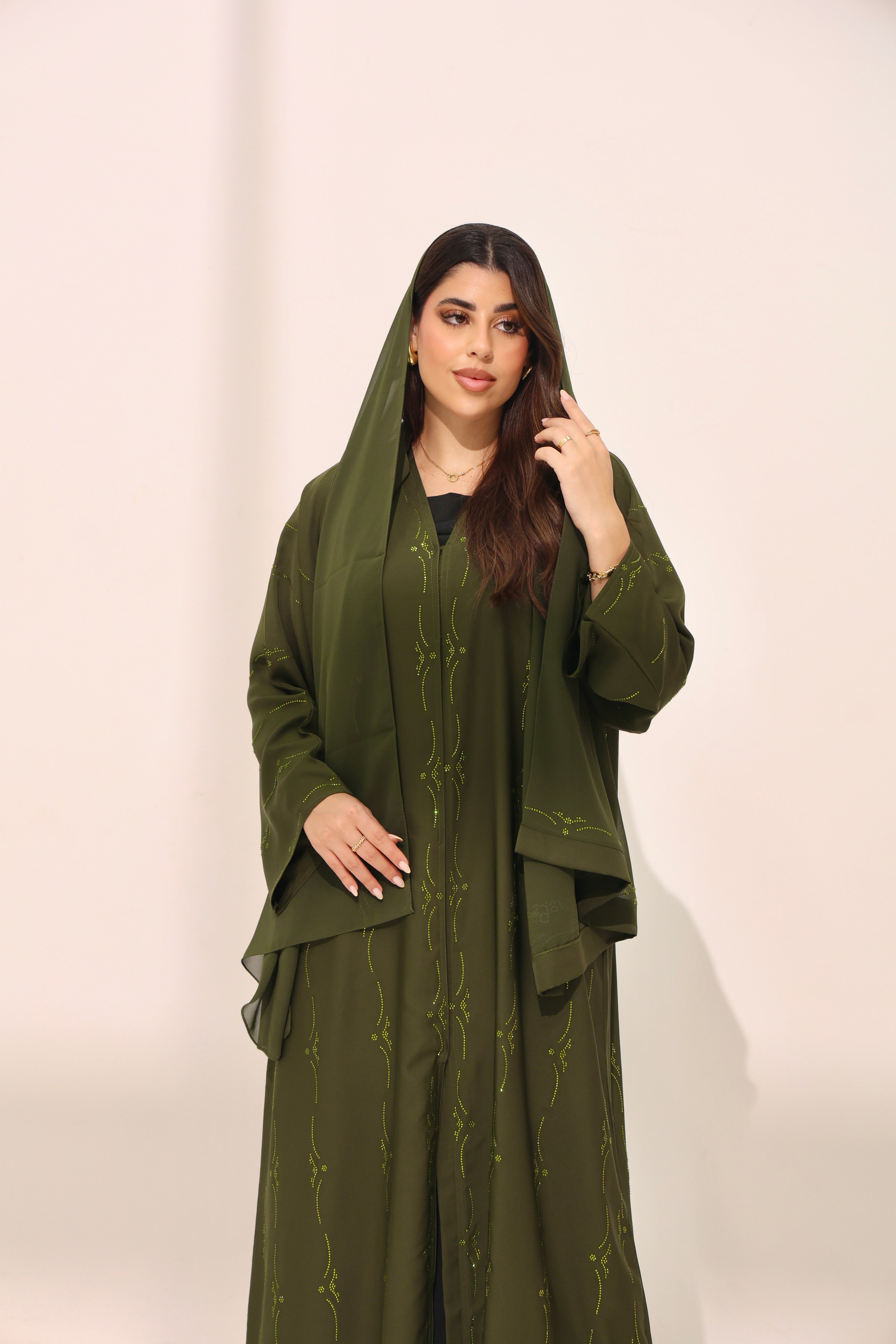 Jameela Olive Green Abaya