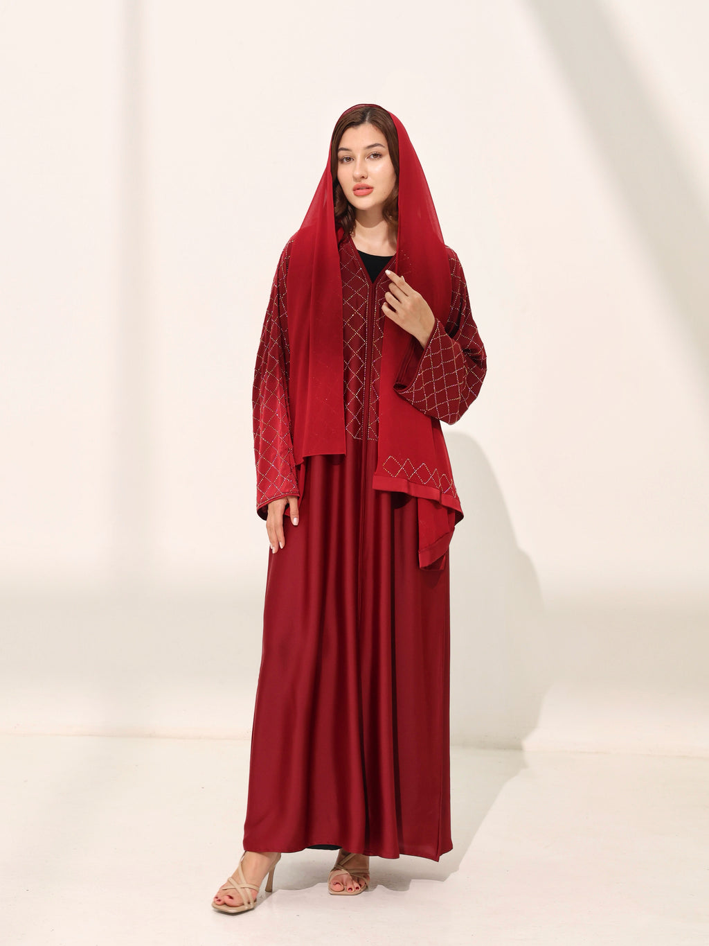 Kiraz Maroon Abaya