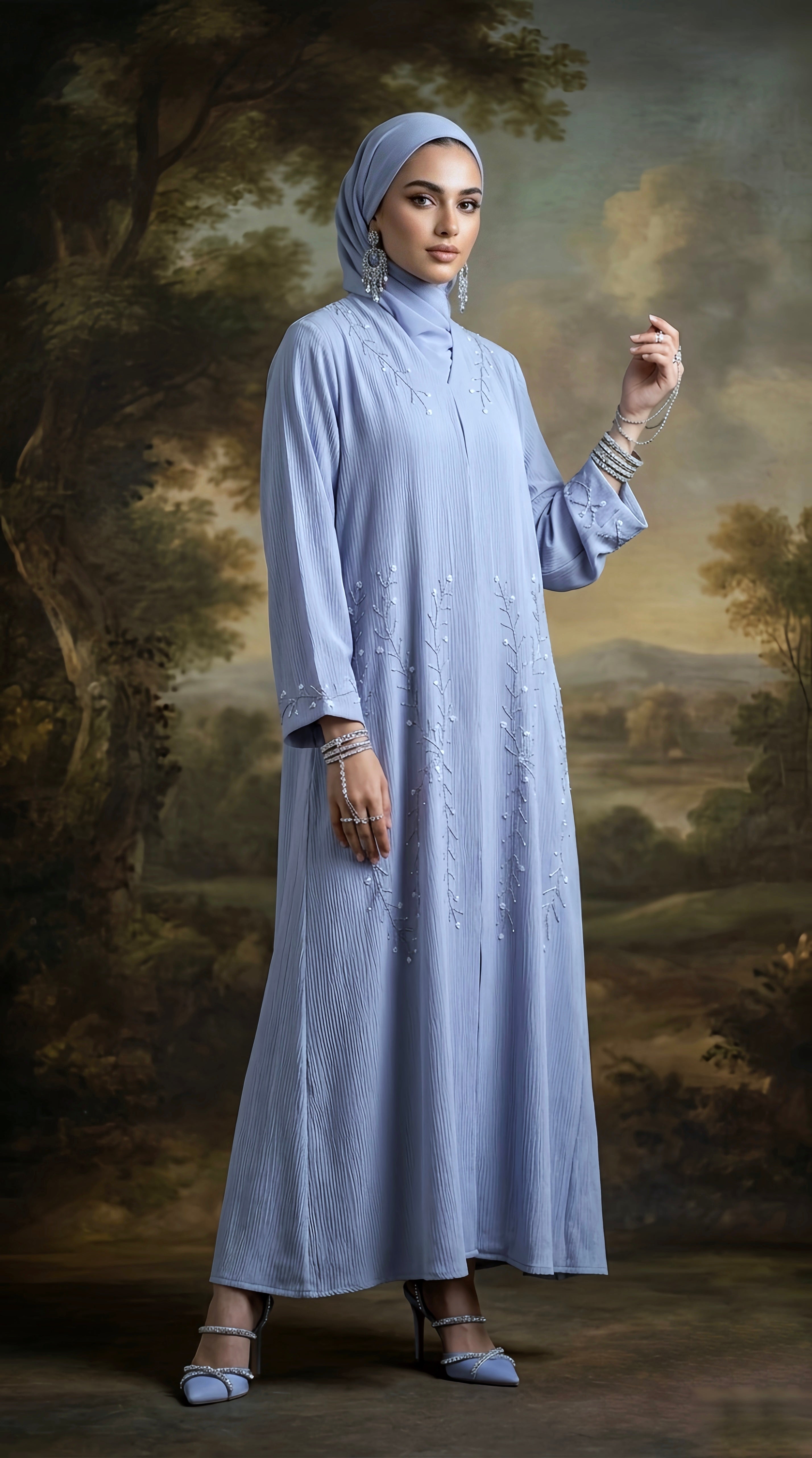 Aureen Petal (Light Blue) Abaya