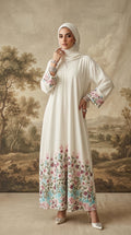 SELENA WHITE ABAYA ( with rhinestones)