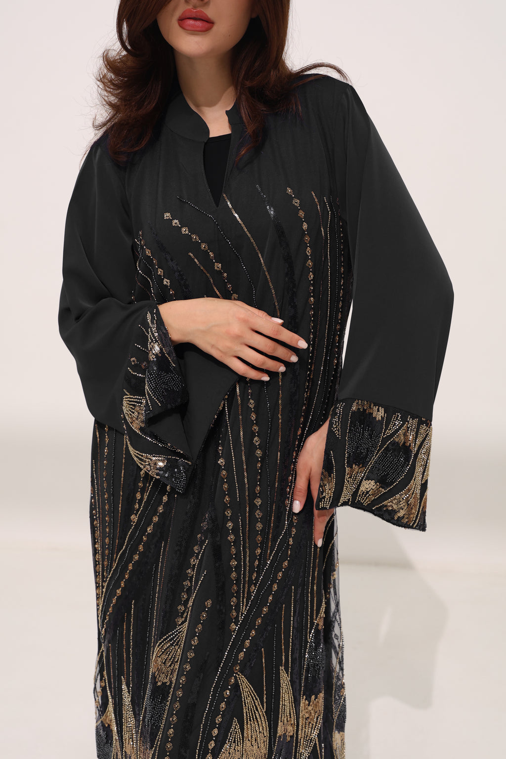 Zareen Luxe - Midnight Cascade Luxury Dress