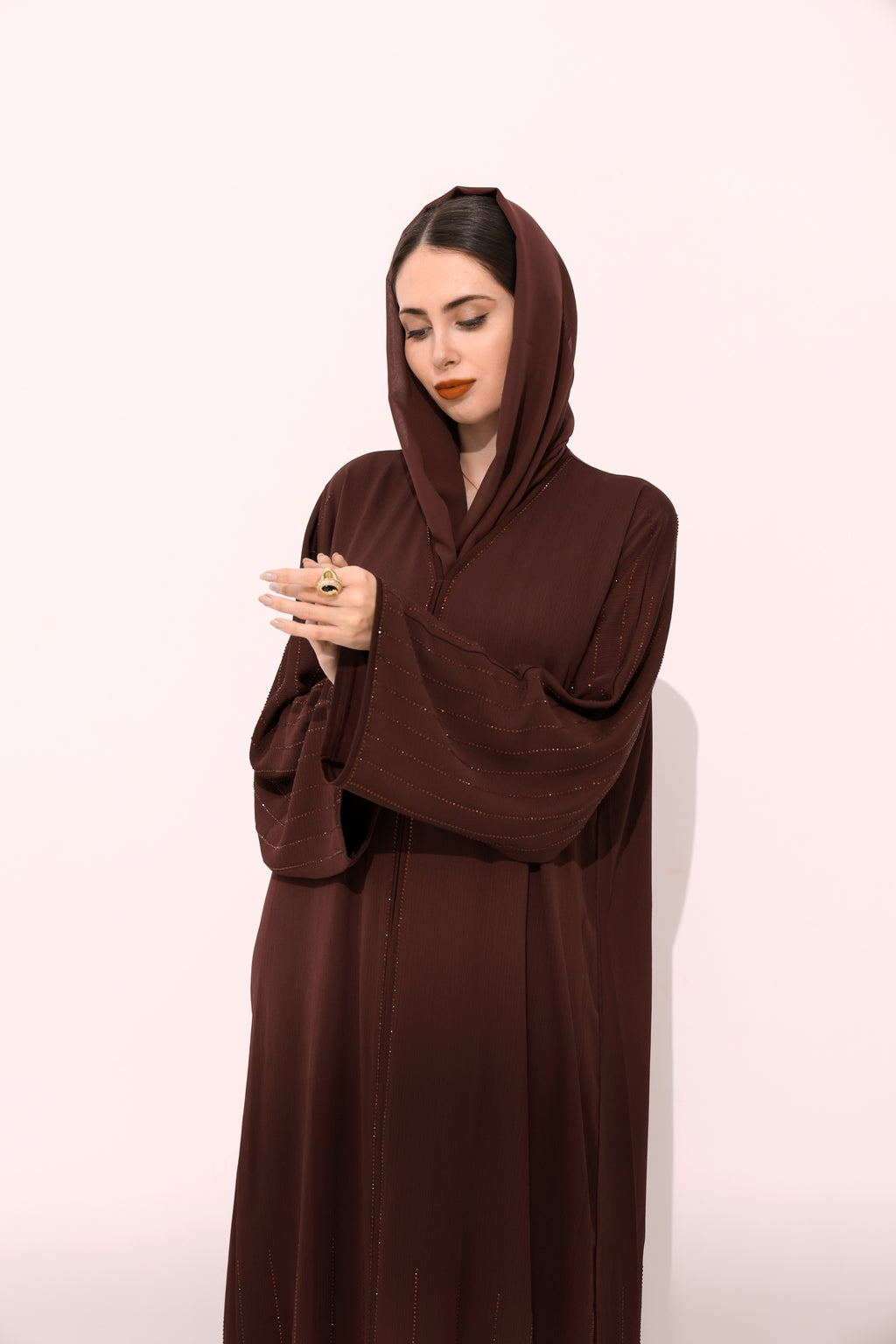Aurora Rich Brown Abaya